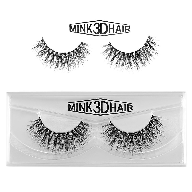 JewelryWe 3D Mink Hair False Eyelashes Black 100% Handmade Eyelashes