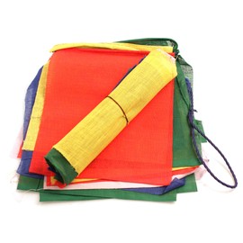YAKEBA Traditional Wish Flags - 2.50 Metres | 10 Flags (Each 17 x 17 cm) | 100% Cotton | Bunting Fabric Outdoor | Garden Decoration