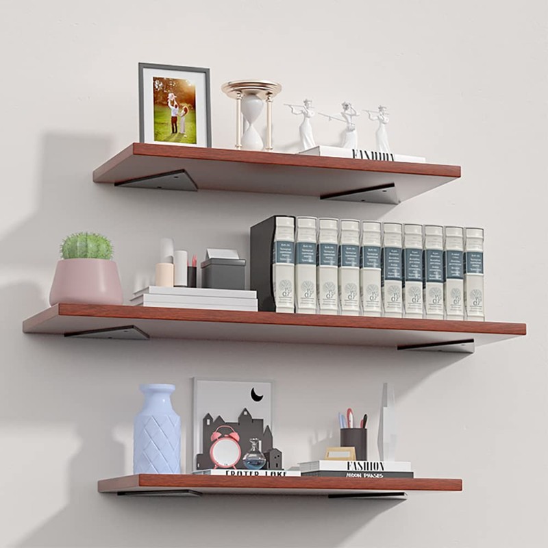 Pack of 4 Floating Shelf Brackets, Triangle Shelf Brackets, Metal