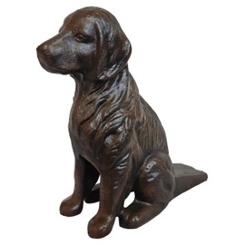 Lulu Decor, Cast Iron Dog with Tail Doorstop, Door Stopper, Antique Black