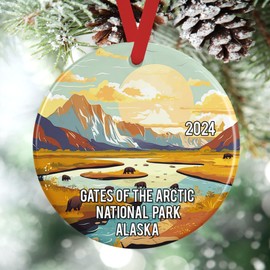 2024 Gates of the Arctic National Park Christmas Ornament, Ceramic Alaska Vacation Travel Souvenir