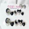 Gold Black Diamond Handmade Nail Tips - Short Ballerina /