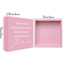 God Is Still Writing Your Story Sign, Prayer Room Bible Verse Christian Decor Wooden Sign Decoration For Home Office, Inspirational Signs Shelf Table Decor -D27