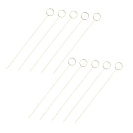PATIKIL Floral Pick Card Holder, 40 Pack 13" Metal Straight Head Circle Stick Flower Pick Card Holder for Floral Arrangement Wedding Valentine's Day, Gold
