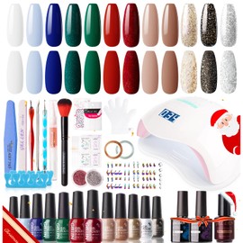 Gellen Gel Nail Polish Kit with U V Light Nail Dryer 72W, 12 Colors Christmas Gel Nail Kit, Professional Gel Nail Polish Starter Kit, Nail Art Decoarations Manicure Tools Set
