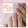Pink Press On Nails, Short Coffin False Nails With Glue