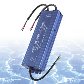 SUCIKORIO 12V 300W LED Driver Waterproof IP67, Ultra Slim LED Transformer 110V AC to 12V DC 25A 300 Watt Quiet Low Volt Converter LEDs Power Supply Constant Voltage for LEDs Strip, Indoor & Outdoor