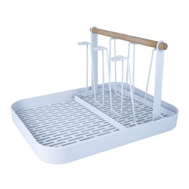 L-WASH Countertop Drying Rack for Insulated Water Bottles, Glasses, Sports Bottles, Baby Bottles, and More - Drainage Tray for Easy Cleaning and Drying - Practical and Stylish