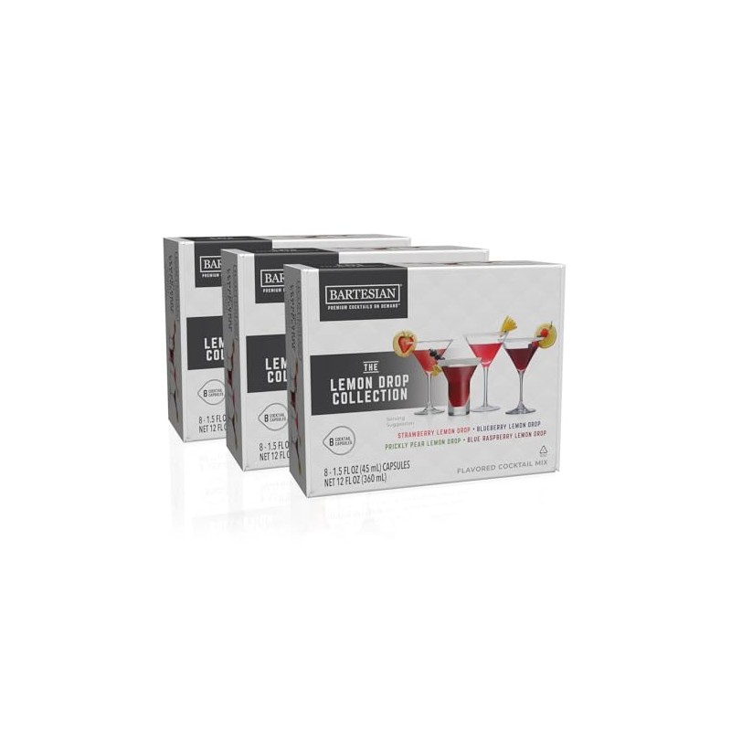 Bartesian 24-Pack Lemon Drop Variety Pack Capsules for Cocktail Machine