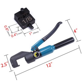 Muzata Custom Hydraulic Hand Crimper Tool for Stainless Steel Cable Railing Fittings for 1/8" Cable Rope –Wire Swaging Kit-45Ton-Upgrade Version CR09,Series CT1