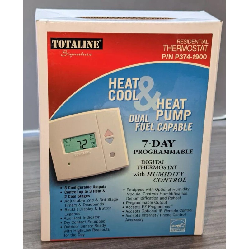 Totaline P374-1900 2-Cool/3-Heat 7 Day Programmable Thermostat