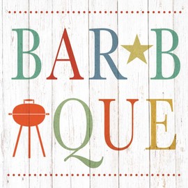 Paperproducts Design 1252370 Summer Barbeque Beverage Paper Napkin, Red
