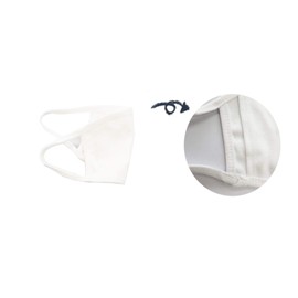 Protective Face Mask Mouth Cover Triple Layer Cotton Reusable Washable Replaceable with Filter Pocket Men Women 2 Pack (White)