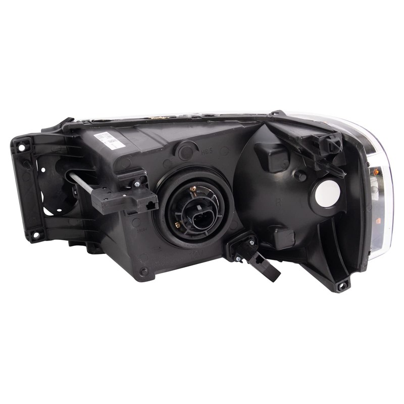 TRQ 2 Piece Headlight Assembly Set Halogen Black Bezel Driver