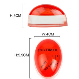 Colour Changing Egg Timer, Bidear 2 Pack Heat Sensitive Egg Timer in Boil Water for Kitchen,Orange,5.5 x 4.5 x 3 cm