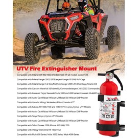 Quick Release UTV Fire Extinguisher Mount Kit Fire Extinguisher Holder Adjustable Roll Bar Fire Extinguishers Mount Bracket for Vehicle Easy Install on 1.75"-2" Roll Cage SXS Polaris RZR Can Am X3