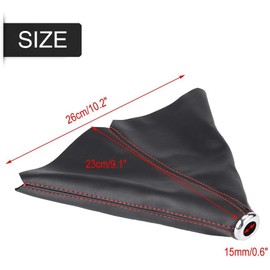 Funda para palanca de velocidades, cubierta para palanca de cambios, pomo para palanca de cambios con color negro brillante y costuras rojas, se adapta a la mayoría de coches de transmisión manual