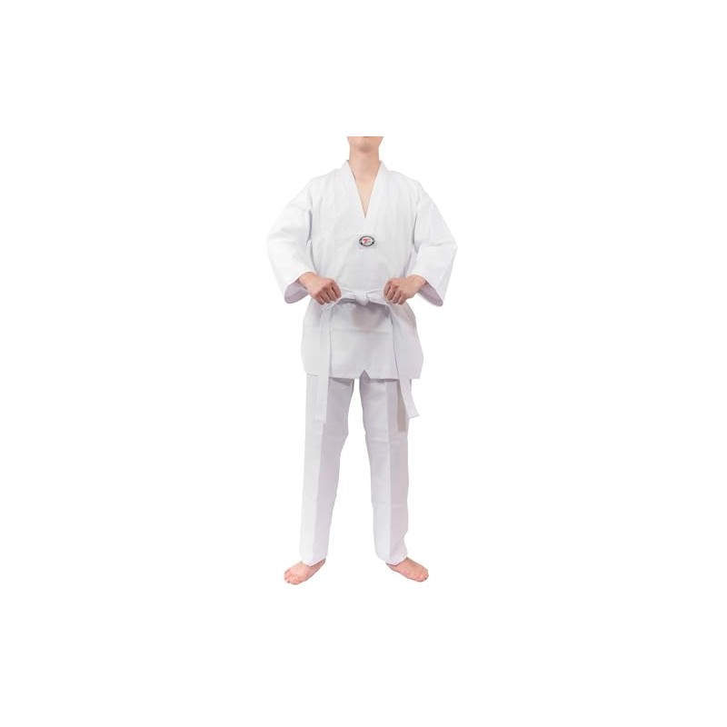 AAMA Student White V-Neck Taekwondo Uniform - 1