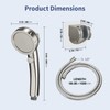 HANLIAN High Pressure Shower Head with Pause Button, 3 Spray