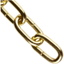 Campbell 0710717 Hobby/Craft Clock Chain on Mini Reel, Brass Plated, #7 Trade, 0.063" Diameter, 82' Length, 15 lbs Load Capacity