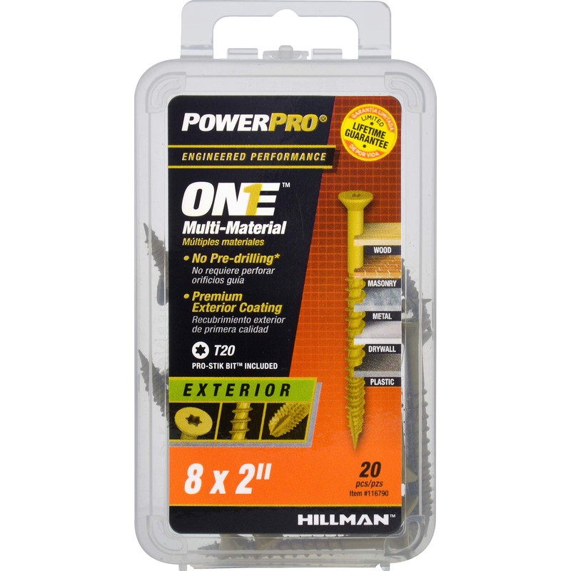 Power Pro Premium One Multi-Material Flat Head Screws, Epoxy Coated