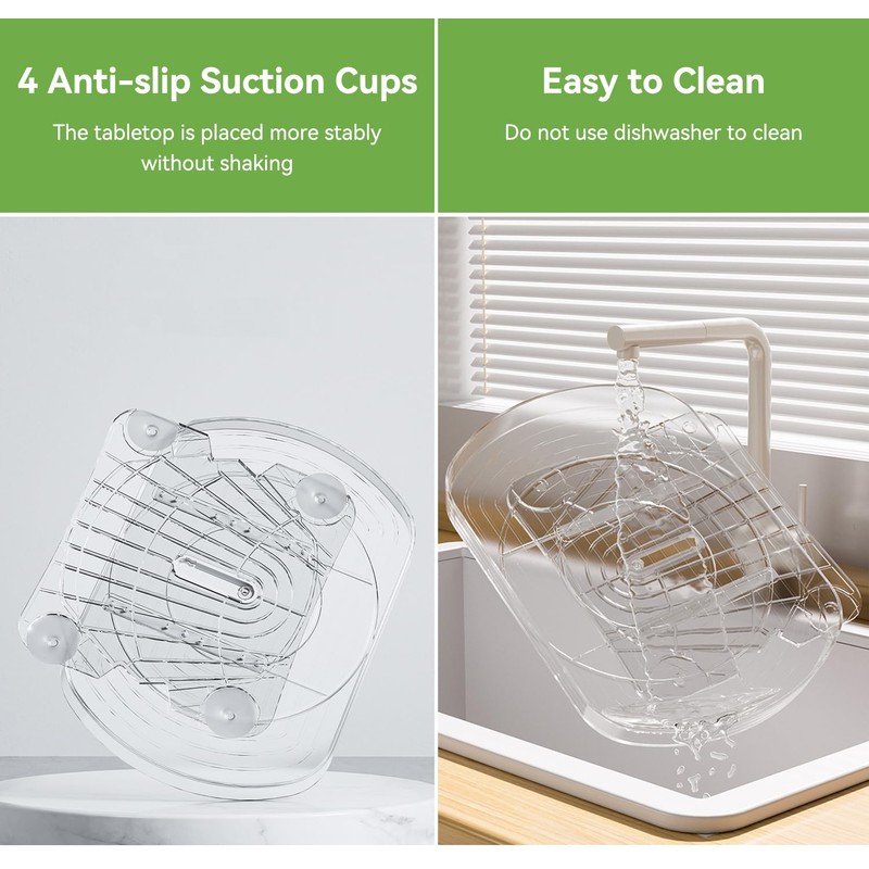 Voova Lazy Susan Turntable Organizer for Refrigerator, 360° Rotating Fridge