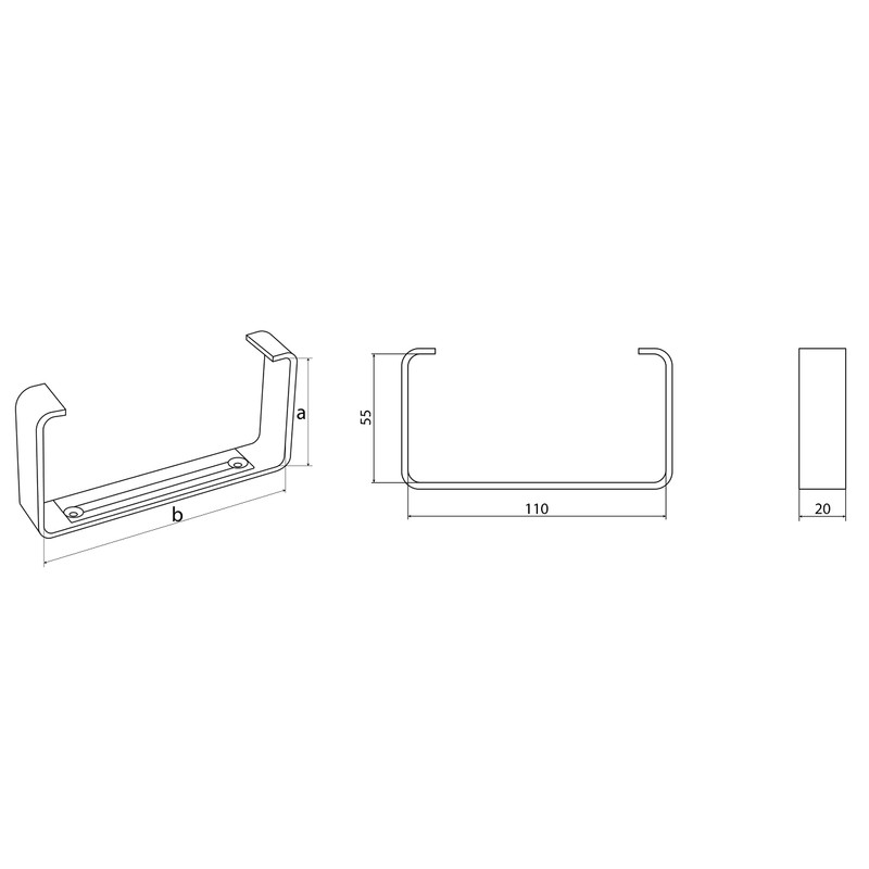 H&C VENT Pipe Bracket 55 x 110mm Clamps for Flat