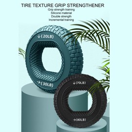 Anillo de Ejercicio de Agarre, 70 a 80 Lb Fortalecedor de Agarre de Mano Silicona Suave Textura de Neumático Portátil Antebrazo Ejercitador de Dedo Anillo de Entrenamiento de