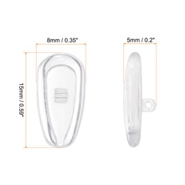 HARFINGTON 10 Pairs Eyeglass Nose Pads 5mm Thickness Silicone Anti-Slip Glasses Nose Grips Air Bag Slip-on Glasses Nose Pads for Plastic Frames Glasses Sunglasses, Clear