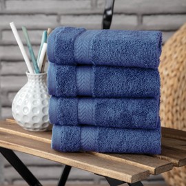 TEXTILOM Bath Towel Set – Hotel and Spa Quality & Soft & Absorbent & Quick Dry Bath Towels for Bathroom – 100% Turkish Cotton Bathroom Towels Set of 4 (27 x 54 inches)- Navy