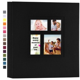 potricher Photo Album 4x6 1000 Photos Linen Cover Large Capacity Picture Albums for Family Wedding Anniversary Baby Vacation (Black)