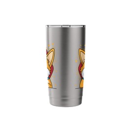 Welsh Corgi with Fire Fighter Helmet Stainless Steel Insulated Tumbler