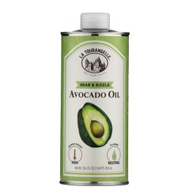La Tourangelle, Sear & Sizzle Avocado Oil, Handcrafted from Premium Avocados, High Smoke Point Refined Oil Great for High Heat Cooking, Frying, Cast Iron Seasoning, 25.4 fl oz