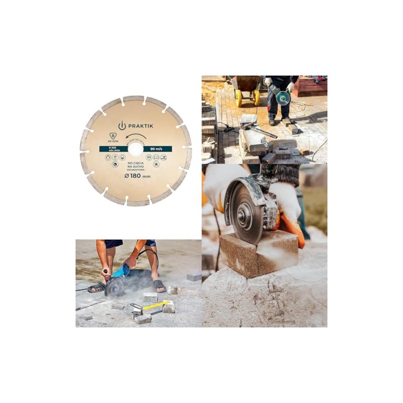 7" 180mm Diamond Cutting Disc Stone Cutter Wheel-Segmented for Dry
