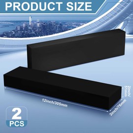 Colingmill 2 Pcs HDPE Plastic Block 2" x 3" x 12", Polyethylene Solid Plastic Block for Machining, Home Floor Improvement, Prototyping, DIY Projects, Engineering (Black)