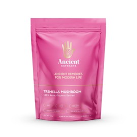 Ancient Extracts Tremella Mushroom Powder with 30% Beta Glucans - Snow Fungus Extracts - Better Digestion and Skin Health Support - Superfood, Adptogen (60g)