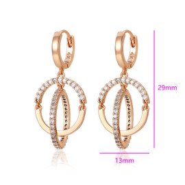 XUPING Gold Hoop Earrings for Women Small Hanging with Cubic Zirconia Summer 18k Gold-Plated Hypoallergenic Waterproof Fashion Jewellery, Copper, Cubic Zirconia