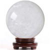 White Crystal Ball Power Stone Round Sphere Figurine Interior Himalayan