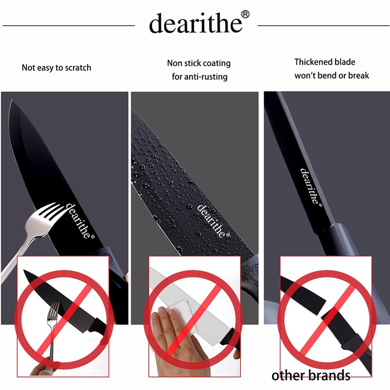 dearithe Kitchen Knife Set 7 Piece, High Carbon Stainless Steel