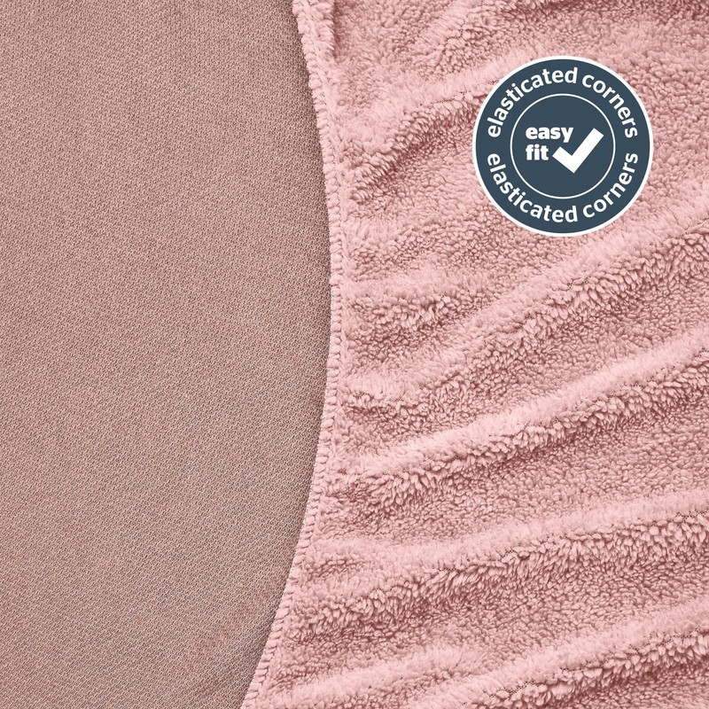 Silentnight Teddy Fleece Fitted Sheet Single - Blush Teddy Bear
