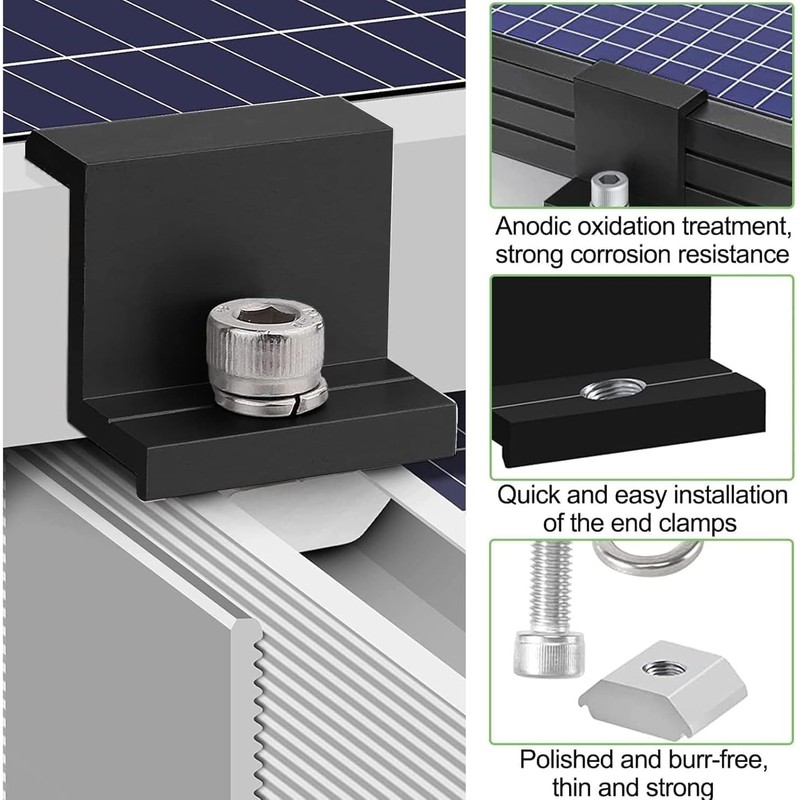 Solar End Clamps, Pack of 8 30 mm Z-Angle Solar