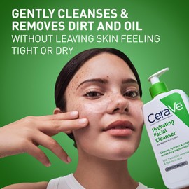 CeraVe Hydrating Face Wash 19 Fluid Ounce Daily Facial Cleanser for Dry Skin Fragrance Free