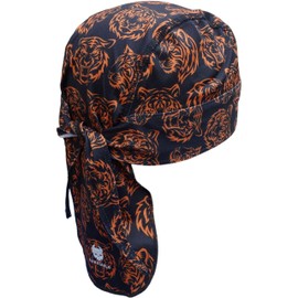 BANDIABLO Bandana Skull Cap Hat for Cycling Running Gym Outdoor Sports, Sweat Wicking Sun Protection, Headwear for Men and Women, Tiger Pattern