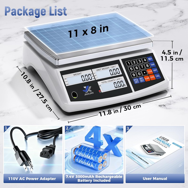 Industrial Counting Scale 66lb/30kg x 0.5g Digital Inventory Scale for
