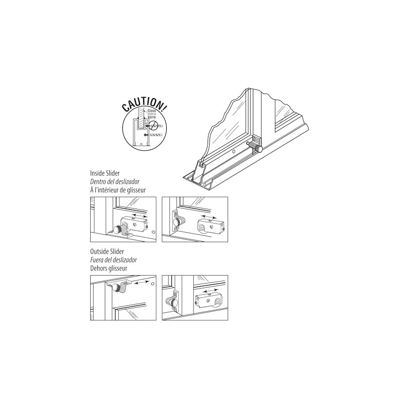 Prime-Line U 9848 Twist-In Patio Door Lock, 1-9/16 In., Cast