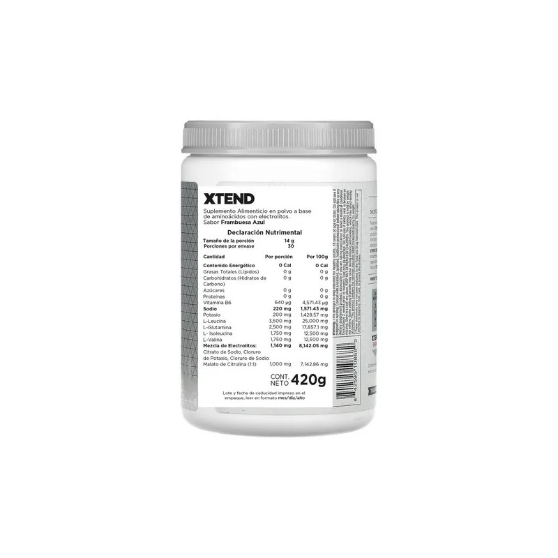 Suplemento Bcaa Mezcla Aminoácidos Polvo Xtend Sabor Frambuesa Azul 420g