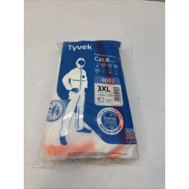 Dupont (1) DuPont 800J TY800J Tyvek Cat III Chemical Protective Coverall Suit 3XL