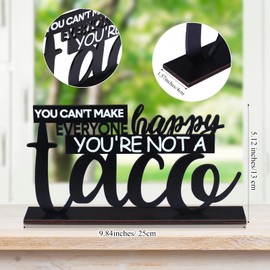 Blulu Inspirational Table Decoration You Can't Make Everyone Happy You're Not a Taco Centerpiece Motivational Wooden Table Taco Sign Centerpiece Fiesta Decor Cinco De Mayo for Home Office Room