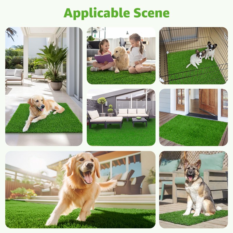 Artificial Dog Grass Pee Pad 30.5"x30.5" 2 Pack, Washable Indoor
