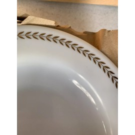 PYREX Vintage Pyrex Tableware Corning Gold Trim Soup / Salad Plate # 715 Set 4 New Old